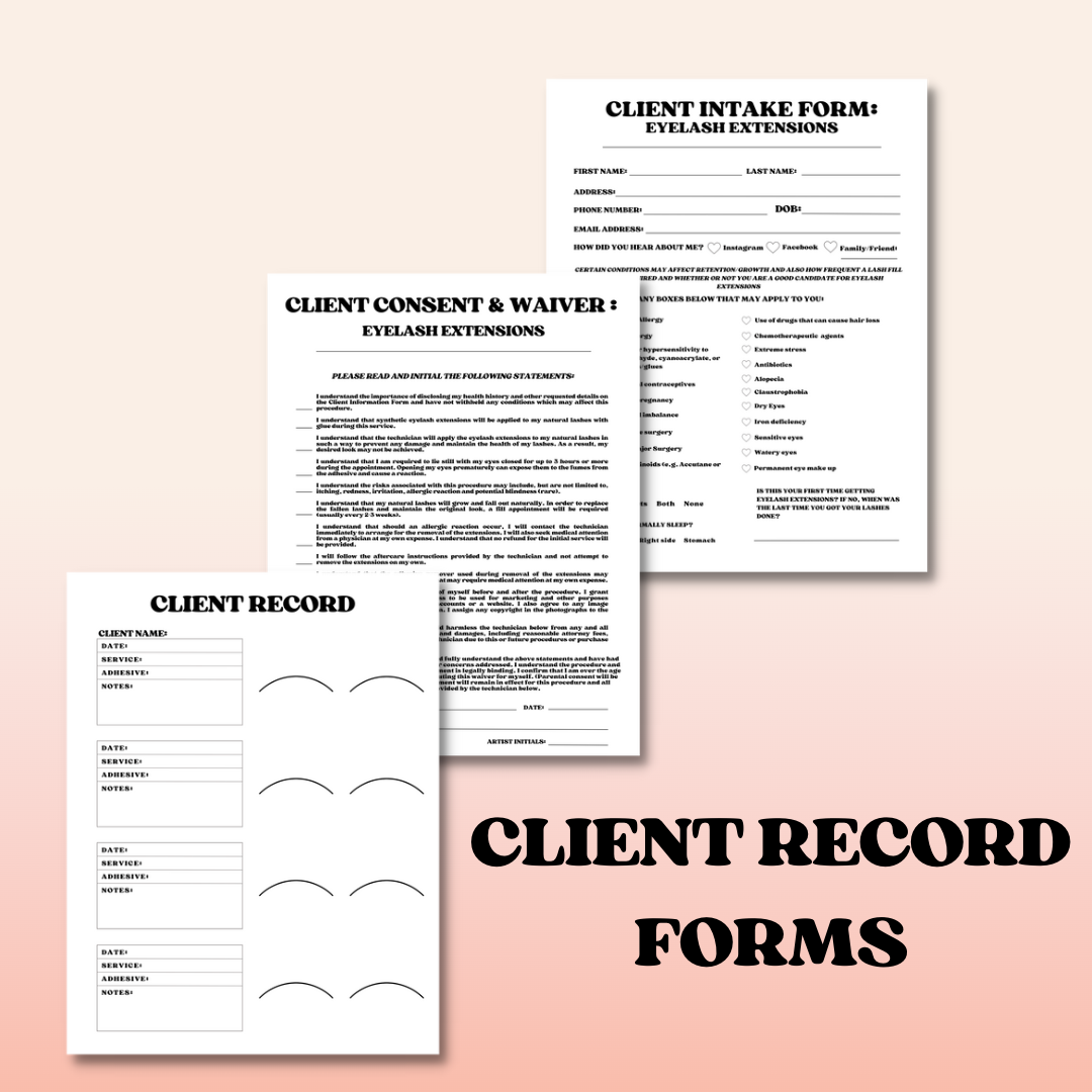 Client Record Forms - Lash Extensions