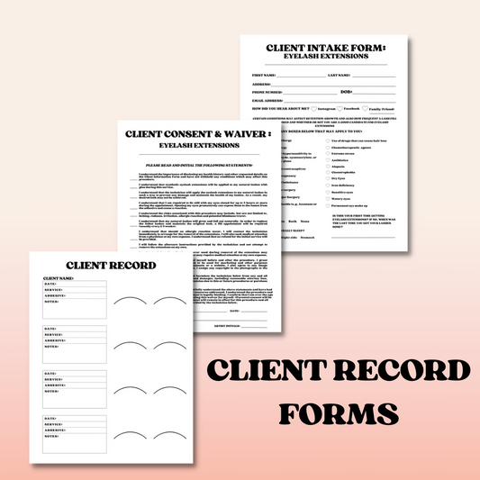 Client Record Forms - Lash Extensions